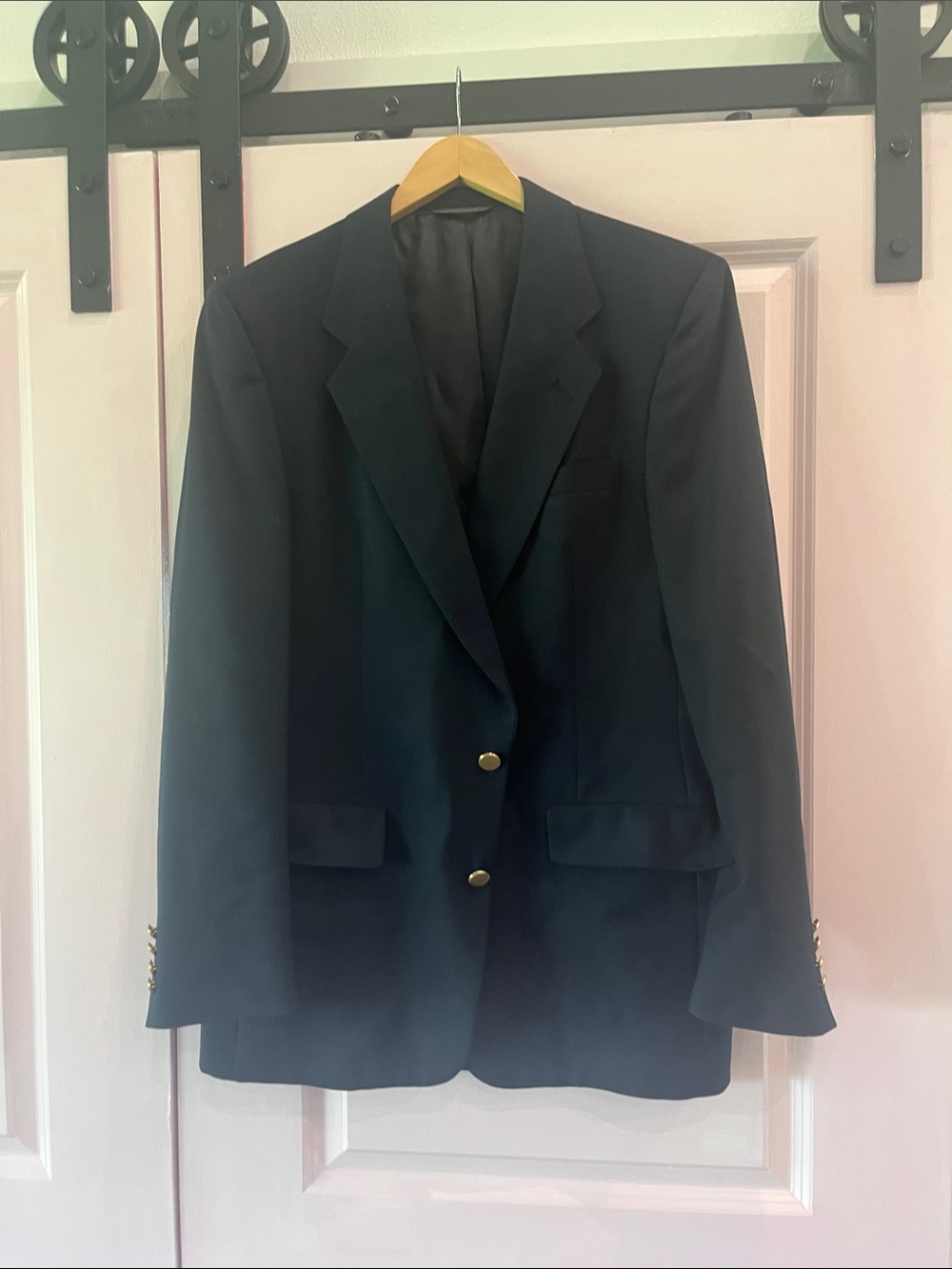 Dior Men's Black Blazer with Gold Buttons